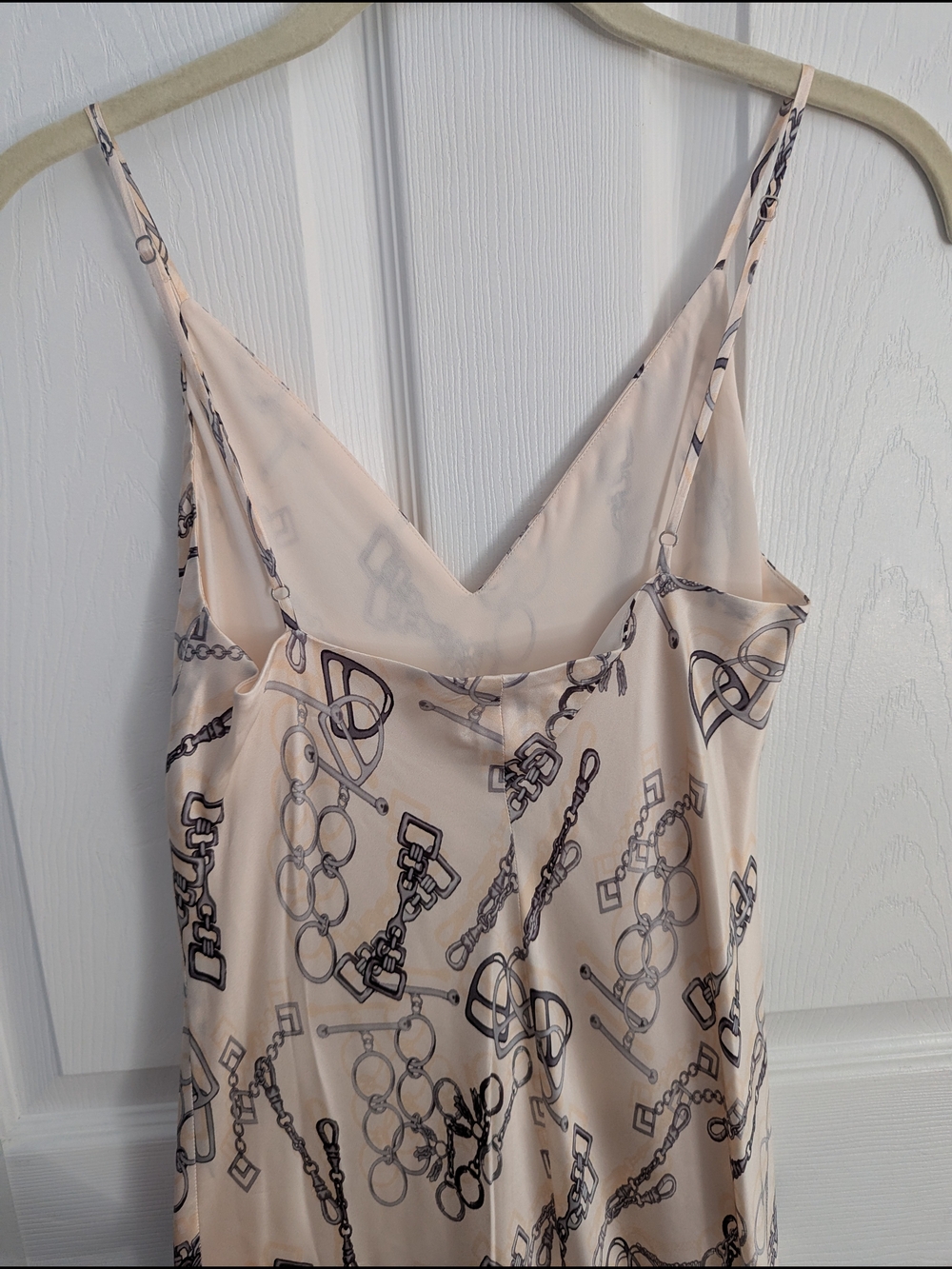 NWT L'AGENCE Pearl Multi Horse Bit Chain Print Jodie Dress | Slip Dress | Size 4 - Picture 5 of 10